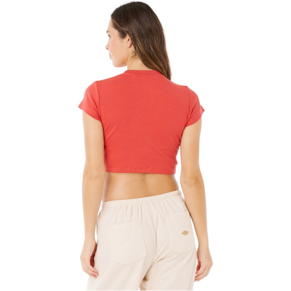 2026 Rip Curl Frauen Pazifik Coast Baby T-Shirt 0MKWTE - Deep Red